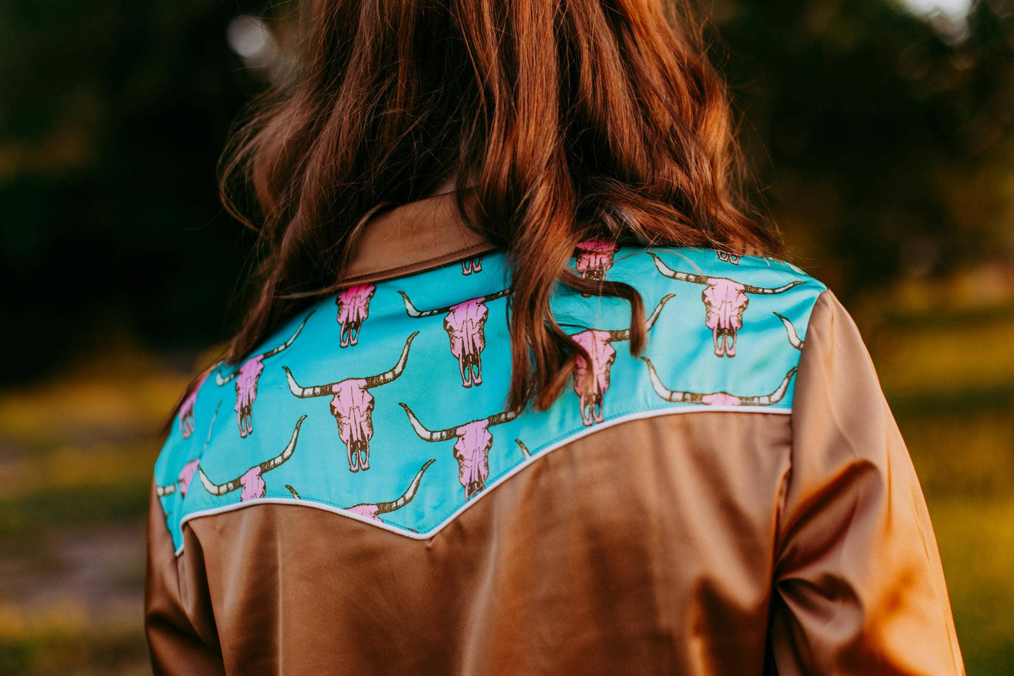 MK435 Cow Head LS Button Up Shirt: Brown / L