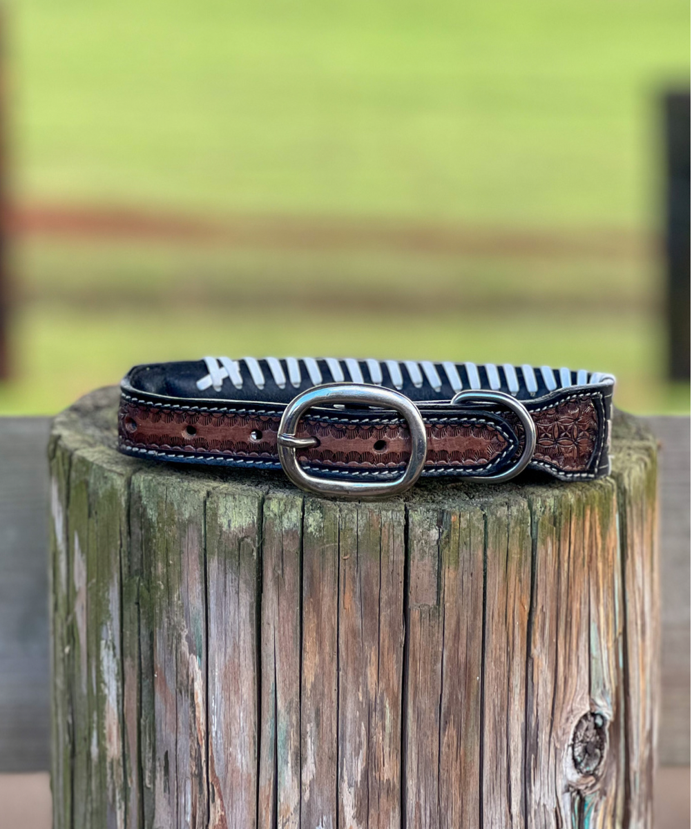 Oxy Daisy Leather Dog Collar