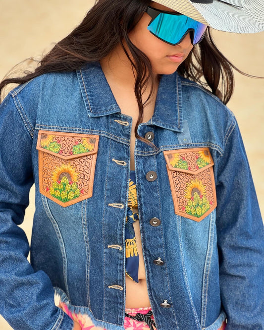 Jean Jacket with Cactus